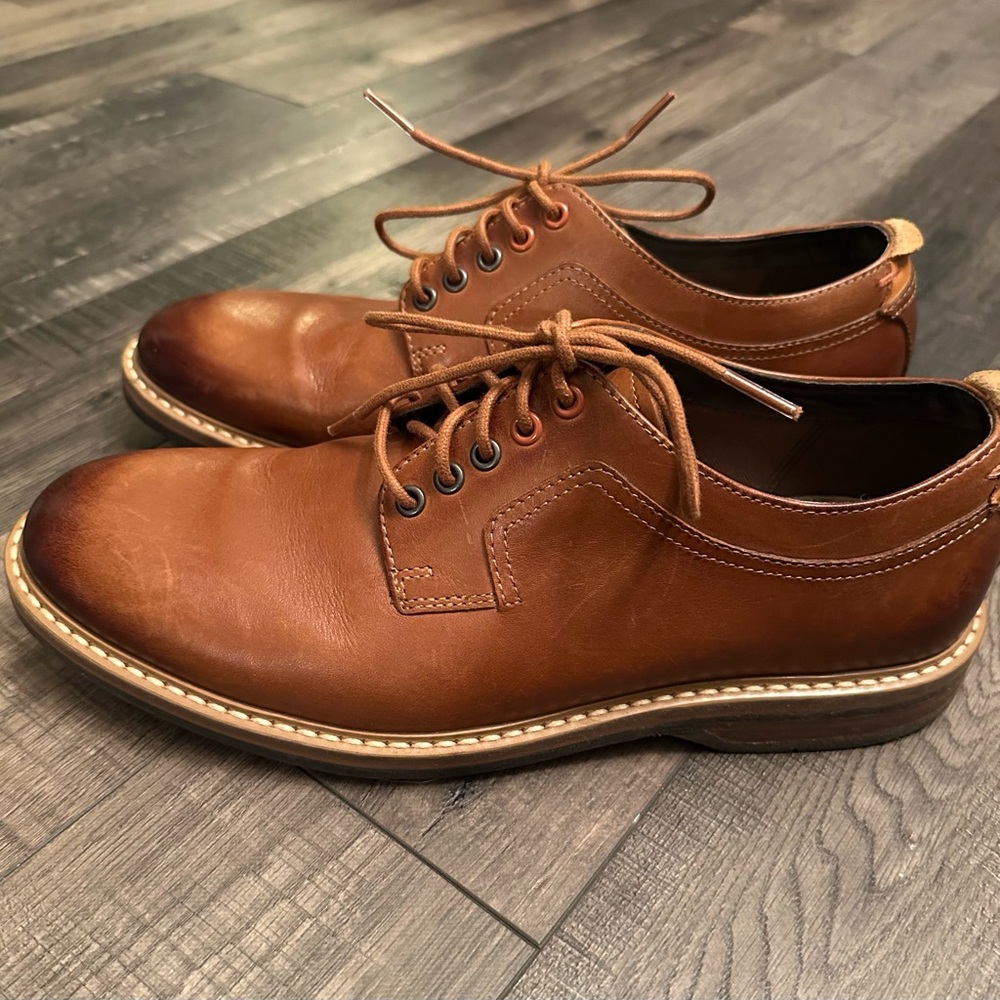 Clarks Mens Brown Leather Lace Up Oxfords US size 8.5 M